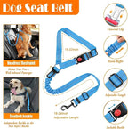 LOBEVE No Pull Dog Harness, Collar & Leash Set with Retractable Dog Seat Belt, Collapsible Dog Bowls and Poop Bag Dispenser - Ideal for Training, Walking, Hiking - Fits Small to Large Dogs(Blue-M)