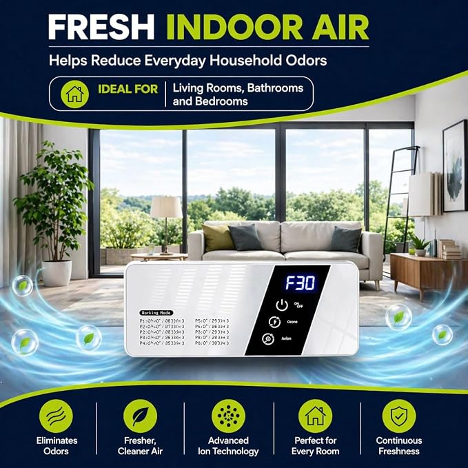 ProGuard® Ozone Odor Eliminator for Strong Odor 99% Cat Litter Deodorizer Poof Odor Eliminator for Dogs, Negative Ion Air Purifier for Pets,Smoking, Painting, Kitchen,Toilet,Bedroom