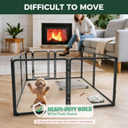 FXW AuraSpace Pro Acrylic & Wire Mesh Indoor Dog Playpen, 24" H, 8 Panels | Clear View, Heavy-duty Metal, Flexible Layouts, Easy Walk-Through, For Puppies & Small Dogs, Patented