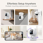 2.5K Pet Camera Indoor with Phone App, Dog/Cat Camera, 4MP Indoor Camera for Home Security, Baby Monitor with Free AI Person/Pet/Cry Detection, Pan Tilt 2.4GHz WiFi, Full Duplex 2-Way Audio