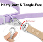 Wisedog Waterproof Dog Leash, Sand Color, 5 ft × 3/4 in | Adjustable, 2 Metal Swivel Hooks, Easy to Clean, For Small, Medium, Large breed Dogs