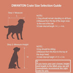DWANTON Dog Crate Furniture with Cushion, Wooden Kennel Table with Double Doors, Indoor Dog House, Medium Size, 32.5" L, Dark Gray