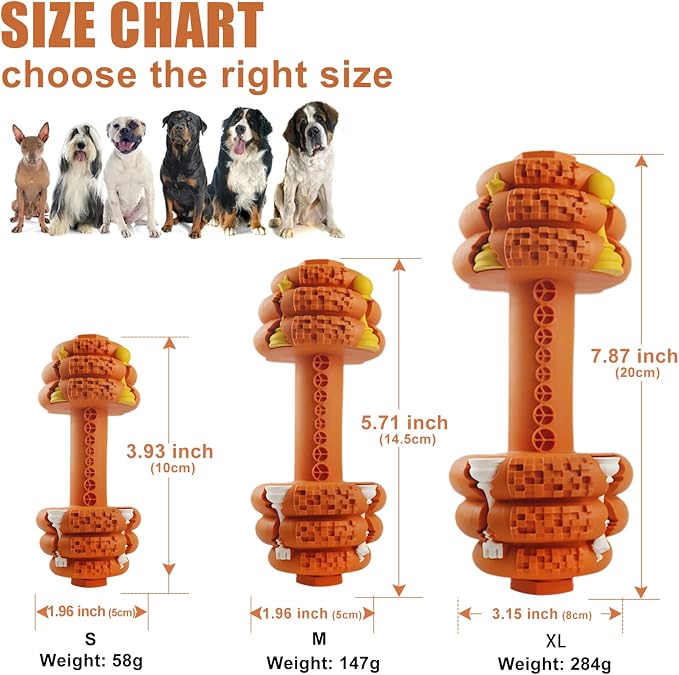 Dog Chew Toys for Aggressive Chewers,Food Grade Non-Toxic Dental Pet Toy,Tough Durable Indestructible Dog Toys for Medium Large Dogs.Orange