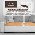 Washable Velvet Dog Couch Cover, Plush Pet Sofa Furniture Protector for 2-3 Cushion Couch, Non-Slip Washable Cover for Dogs(1PC/27.6"x90",Khaki)
