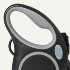 Amazon Basics Reflective Retractable Dog Leash, 16.4 Ft Tape Leash for Dogs Up to 33 Lbs, Non-Slip Comfort Grip, Quick-Lock, Small, Black
