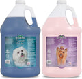 Bio-Groom Super Whitening Dog Shampoo, Cruelty-Free, 1 Gallon Each, Pack of 2 | Silk Creme Rinse Conditioner, Dog & Pet Bathing Supplies, Hair Detangler, Puppy Wash, Grooming Supplies