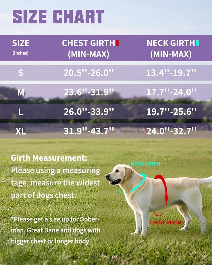 AUROTH Dog Harness and Leash Set, Soft Padded Service Dog Vest with 5.25FT Dog Leash, No Choke, Easy On Pet Vest, Adjustable Reflective No Pull Dog Harness for Large Dogs, Easy Walking and Training