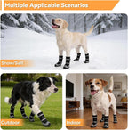 Dimicoo Dog Shoes,Waterproof Dog Boots for Winter,Anti-Slip Dog Snow Booties for Large Small Medium Dogs,Reflective Paw Protectors for Outdoor Walking Hiking