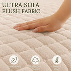 Smiry Velvet Couch Cover for Dogs, Non Slip Soft Sofa Protector for Pets | Washable Sofa Cover for Cats, Cozy Furniture Protector Against Pet Hair, Scratches, Fits Sectional Sofa(Apricot, 36"x36")
