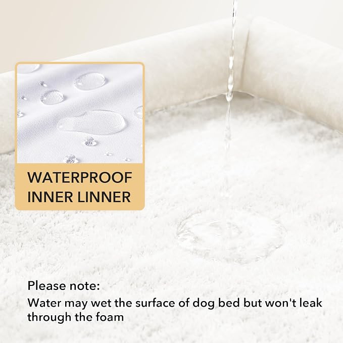 Orthopedic Washable Dog Bed for Extra Large Dogs, 53x42in, Beige | Orthopedic Foam Eases Joint Pressure, Bolsters Supports Head And Neck, Washable Pet Beds, Removable Cover, Non-Slip Bottom
