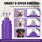 Quiet Dog Nail Grinder, 9-Speed Electric Pet Nail Trimmer with LED | Low noise, Safety sensor guard, 2 LED lights, USB rechargeable, Professional grooming, Sensitive paws, Dogs cats all breeds