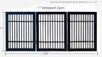 Urnporium Freestanding Wooden Dog Gate – Folding Acacia Hardwood Pet Barrier with 2-Way Hinges, Portable Indoor Outdoor Puppy Safety Fence for Doorways, Hallways (Black Pet Gate, 3 Panel 24" Tall)
