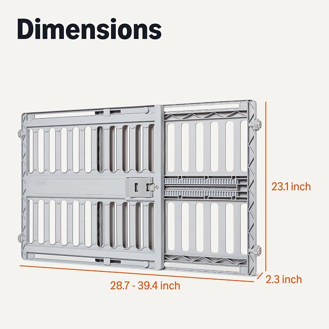 Amazon Basics Adjustable Wide 28.7–39.4", Dog Gates, Ideal for Small to Medium Breeds, and Senior Dogs, Dog Gates for Doorways and Stairs