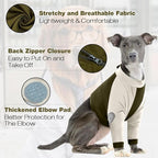 Lelepet Dog Sleeve to Stop Licking Front Legs, Long Sleeve Dog Shirt S | Elbow Protector for Leg Injuries Shoulder Wounds After Surgery Male Female,Zippered Long-Sleeved Shirt Cone Alternative S-3XL