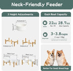 Havniva Dog Bowls Elevated, Ceramic Dog Food and Water Bowl Set | 6.1” Raised Dog Food Bowl, Elevated Dog Bowls with Bamboo Stand, Non-Slip Dog Water Bowl for Small Dog, Large Capacity