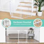 COMOMY 80" Extra Wide Baby Gate, Dog Gate for House Stairs Doorways | Auto Close Pet Gate with Door Walk Through, 3 Metal Panels, Hardware Mounted Baby Fence Indoor Outdoor(30" Tall, White)