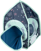 Kitty City Galactic Pop-Up Cat Play House, Collapsible Indoor Cat Hideout with Peekaboo Openings, Lightweight Foldable Kitty Cube for Play & Lounging