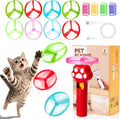 BABORUI Cat Toy Disc Launcher, Rechargeable Interactive Cat Fetch Toy Launcher with 8 Flying Discs, Flying Enrichment Toys for Indoor Bored Kittens & Adult Cats (Red)