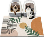 Cat Litter Mat Litter Trapping Mat, 33"x22" Waterproof Urine Proof Litter Box Mat Catcher Mat Non-Slip Washable for Kitty Kitten, Orange