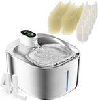 Cat Water Fountain Stainless Steel,152oz/4.5L Wireless Pet Fountain,Automatic Water Bowl for Cats Dogs with Motion Sensor,Quiet Filtered Pet Water Fountain w 5 Filters(Filters for 4 Months)