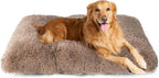 EHEYCIGA Fluffy Dog Crate Bed for Extra Large Dogs, Plush Faux Fur Crate Pad, Calming Anti Anxiety XL Dog Bed, Washable Soft Warm Mat with Non-Slip Bottom, Camel