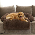 GGIB Calming Dog Bed Fluffy Plush Dog Mat for Furniture Protector with Removable Washable Cover for Large Medium Small Dogs and Cats (Extra Large (53x39.3x6), Coffee)