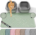 Large Cat Litter Mat, 31.5x23.6 Silicone Trapping Mat Sage Green | for Kitty Litter Box, Easy Clean, BPA Free Rubber, Center Litter Collection, Easy Pour-Back, Waterproof, Odor-Resistant