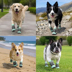 SlowTon Dog Shoes for Large Small Medium Dogs - Breathable Dog Boots for Summer Hot Pavement, Paw Protector for Outdoor Walking Winter Snow, Anti-Slip Rubber Dog Booties for Hardwood Floor (Green, 0)
