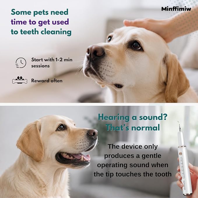 Dog Plaque Tartar Remover for Teeth - Dog Teeth Cleaning Kit, Electric Remover with LED Light, 5 Adjustable Modes, Safe Pet Tooth Cleaner, Dental Care Tool for Dogs