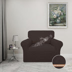 Easy-Going 100% Waterproof Chair Couch Cover, Stretch Jacquard Sofa Cover | Dual Waterproof Sofa Slipcover, Leakproof Furniture Protector for Kids, Pets, Dog and Cat (Chair, Chocolate)