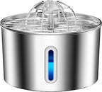 Cat Water Fountain Stainless Steel - 74oz/2.2L Automatic Large Pet Watering Bowl Dispenser for Indoor Cats - Drinking Fountains with 6 Filter, Gifts for Dogs and Kitty - Dog Waterer Bowls No Spill