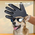 NVNAN Pet Hair Removal Glove for Dogs & Cats, 2-Pack Gray | 2-in-1 deshedding brush and massage mitt for shedding control, bathing and washing, safe for short or long hair pets