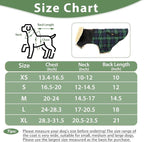 Winter Coat for Small and Medium Dogs, Puppy Plaid Jacket, Cotton Coat for Cold Weather, Windproof Warm Dog Garments, Pet Thickened Outfits Indoor Outdoor, Green S