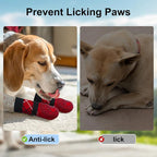 BEAUTYZOO 6PCS Dog Socks to Prevent Licking Paws, Anti Slip Dog Shoes for Hot Pavement Hardwood Floors, Traction Control Toe Grips Boots & Paw Protectors for Small Medium Large Senior Dogs, Red XL
