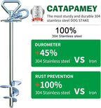 Catapamey Dog Tie Out Stake,360° Swivel Dog Run Stake - 304 Stainless Steel Stake,Runner for Yard,Use Any Tie Out Cable or Yard Leash-Up to 200 lbs-for Outdoor Camping
