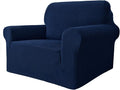 MAXIJIN Stretch Chair Cover Chair Slipcovers with Arms, 1-Piece Couch Sofa Chair Covers for Living Room, Non Slip Armchair Cover (31"-46") Furniture Protector Dogs Pet Friendly (Chair, Navy Blue)