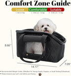 Luxury Dog Purse Carrier for Small Dogs Cats, TSA Airline Approved Puppy Kitten Carrier Soft-Sided Travel Tote Bag Up to 10 lbs (Black, 14.17'' L x 7.09''W x 8.66''H)