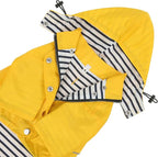 HDE Dog Raincoat Poncho Double Layer Zip Rain Jacket with Removable Hood, Leash Hole for Small to 3XL Dogs and Puppies Yellow - M