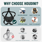 Houdini™ Escape Proof Cat Harness and Leash (Orange, XL) | Adjustable walking vest with 6ft lead, breathable mesh, secure snug fit, lightweight for travel, hikes and daily adventures