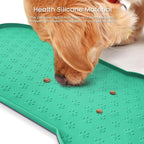 PWTAA Dog Food Mat Anti-Slip Silicone Dog Bowl Mat Thicker Pet Placemat Waterproof Cat Feeder Pad with Raised Edge Puppy Kitten Feeding Mats Suitable Small Medium-Sized Dogs Cats Eating Tray - 2PCS