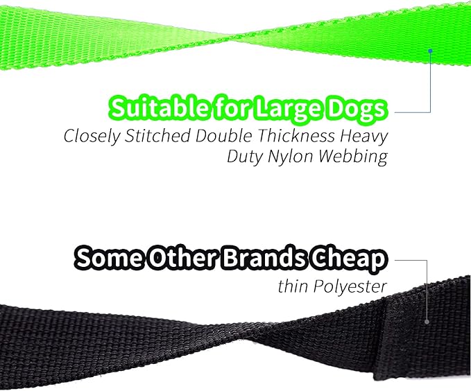 HIKISS Long Dog Leash Obedience Recall Training Agility Lead with Thickening Material for Large Dog - 15ft 20ft 30ft 50ft 100ft Training Leash(Green 50ft)