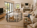 Metal Dog Playpen - Foldable Exercise Pen 24" Height 8 Panels for Dogs Portable Pet Playpen Polygon Dog Enclosure Indoor/Outdoor Pen for Puppy (Black)