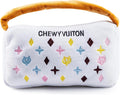Haute Diggity Dog Chewy Vuiton Handbag Plush Squeaky Dog Toy, Soft Durable Designer-Inspired Stuffed Puppy Chew Toys for Small, Medium & Large Dogs, Machine-Washable (White) XL