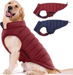 Lelepet Reversible Dog Coat Windproof Dog Jacket Lightweight Puffer Vest | Windproof Wintet Jacket Warm Coats for Extra Large Dogs Adjustbale Hook & Loop Pet Apparel with Leash Hole, Golden Retriever