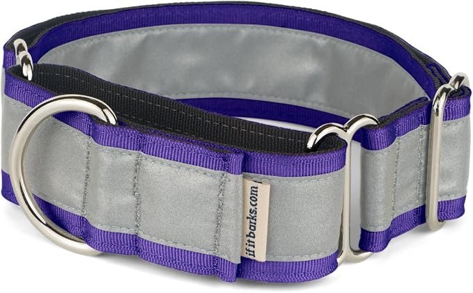 If It Barks - 1.5" Reflective Martingale Collar for Dogs - Adjustable - Made in USA - Strong, Durable, and Comfy - Ideal for Training - Suitable for Most Breeds - Small, Purple
