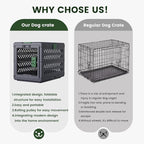 28"L Collapsible Dog Crate for Small/Medium Dogs - No-Tool Assembly Foldable Dog Cage - Portable Travel Crate with 2 Wheels - Space-Saving for Indoor Outdoor Use (Dark Grey, 28.0"L x 18.3"W x 20.9"H)