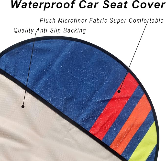 Car Seat Cover Protector Front Seats,for Gym Workout,Running,Swimming,Beach and Hiking,Waterproof Sweat Towel Bucket Seat Covers for Cars SUV Trucks (Racing Stripes, 2Pcs)