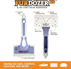 FurDozer Pet Hair Remover & Auto Detailing Tools - Cat & Dog Hair Remover for Carpets, Car Interiors, Couches, Bedding, & Pet Furniture (Purple, (3 Pack) - X6, X3 PRO, X3 MINI)