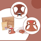 Puppytie Small Dog Harness and Leash Set, Brown Caramel, S (9-17.5 lbs) | Dog Harness Small Sized Dog, Dog Leash for Small Dogs, Soft and Lightweight, Puppytie Dog Harness for Daily Walks