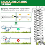 Snagle Paw Dog Tie Out Cable 30FT-1000LBS Break Strength,Heavy Duty Dog Leads for Yard with Shock Absorbing Spring & Swivel Hook,Long Leash Cable for Outdoor Tethering,Dog Line for Small Large Dogs